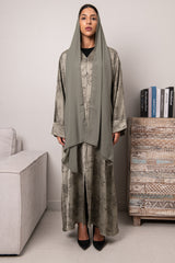 Petal Glow Abaya- Sage (Copy)