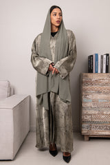 Petal Glow Abaya- Sage (Copy)