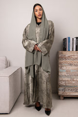 Petal Glow Abaya- Sage (Copy)