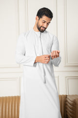 Essentials Emirati Thobe- Glacier White