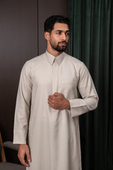 ثوب قطري - لون رمادي داكن