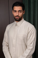 ثوب قطري - لون رمادي داكن