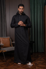 Moroccan Thobe- Onyx Black