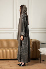 عباية بتلات منتصف الليل - رمادي