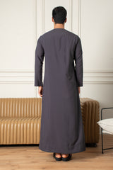 ثوب إماراتي أساسيات- رمادي غامق