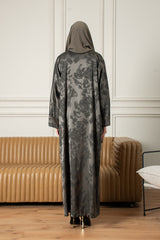 عباية بتلات منتصف الليل - رمادي