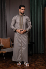 Moroccan Thobe- Storm Grey