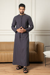 ثوب إماراتي أساسيات- رمادي غامق