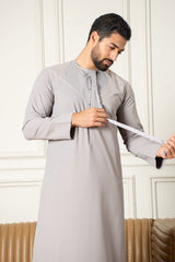 Essentials Emirati Thobe- Graphite Grey