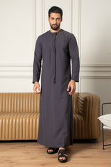 ثوب إماراتي أساسيات- رمادي غامق
