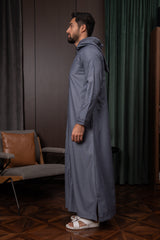 Moroccan Thobe- Steel Grey
