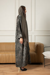 عباية بتلات منتصف الليل - رمادي