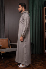 Moroccan Thobe- Storm Grey