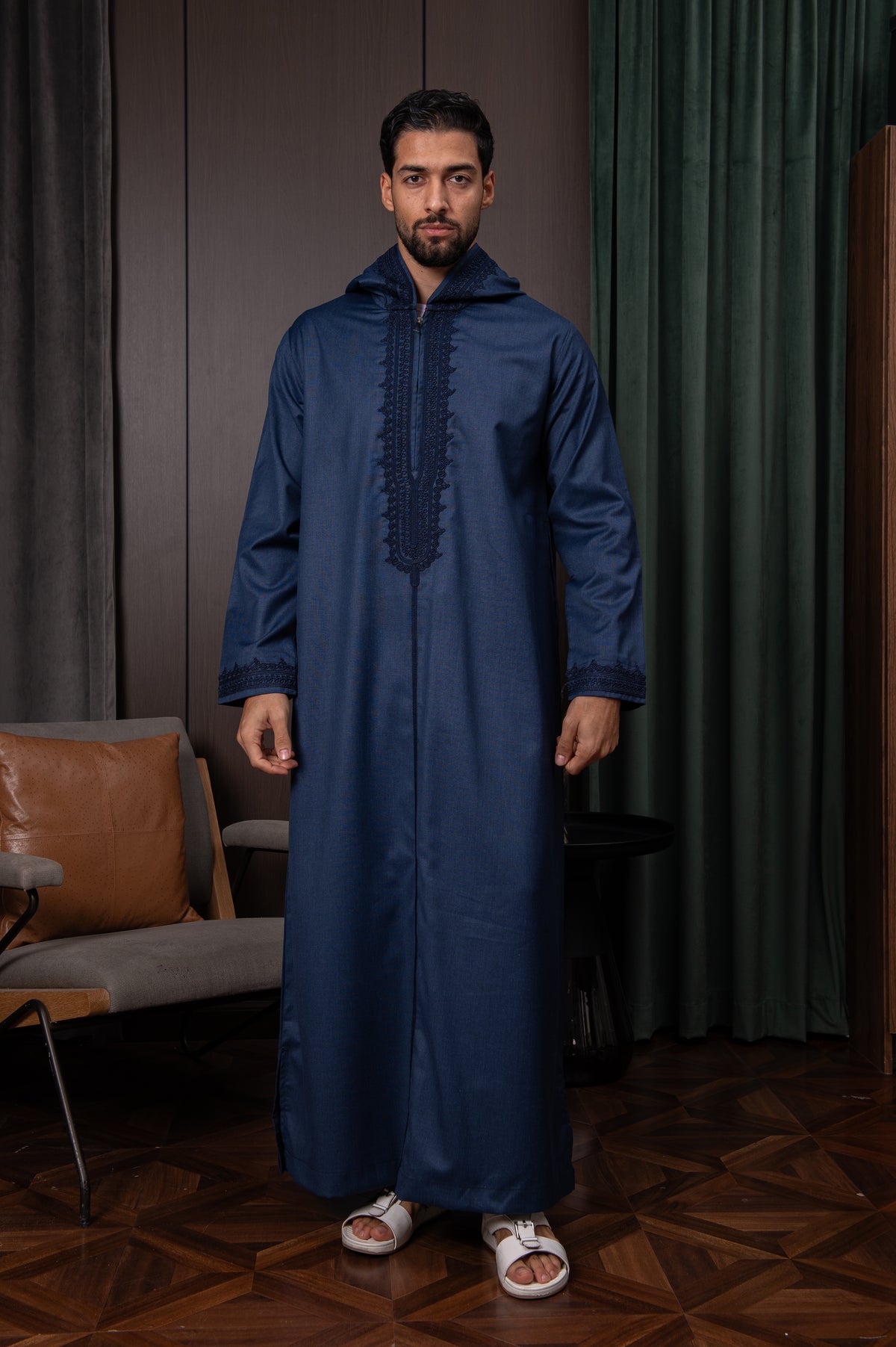 Moroccan Thobe- Royal Blue