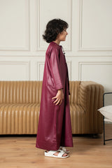 ثوب إماراتي للأطفال- كستنائي غامق