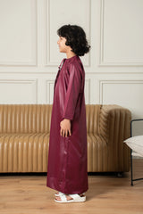 ثوب إماراتي للأطفال- كستنائي غامق