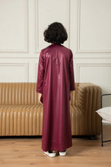 ثوب إماراتي للأطفال- كستنائي غامق